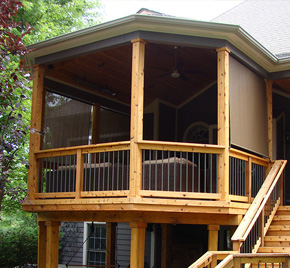 A Gazebo addition to a deck built and designed by Cedar Works in West Bloomfield, MI.