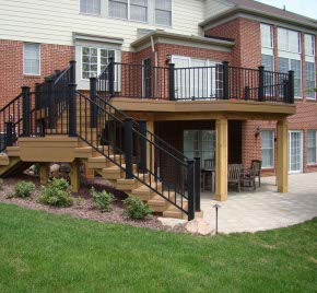 A Cedar deck built by Cedar Works Deck Builders.